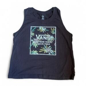 Black Vans tank top Tropical Print Women's XL Lightweight